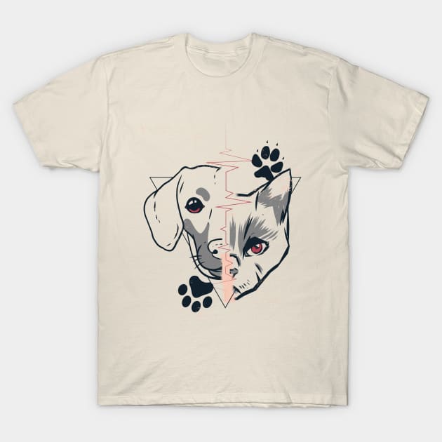 Cat Dog T-Shirt by Urban_Vintage